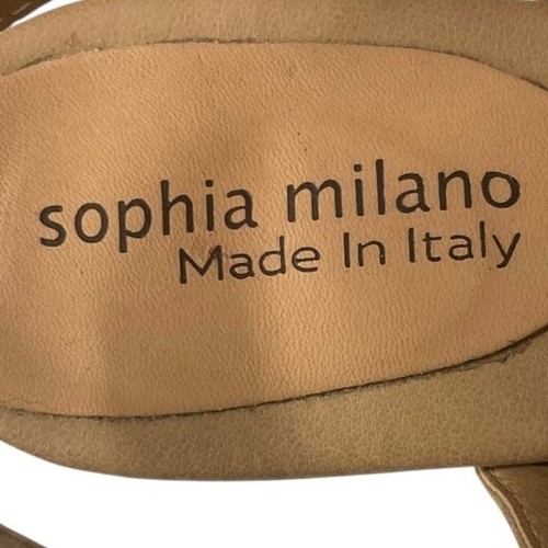 Sophia Milano Women's Block Heel Sandals Peep Toe Slingback Buckle Tan Size 9.5 - Picture 10 of 11