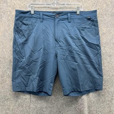 Travis Mathew Shorts Men 40 Blue Chino Pleated Casual Polyester Stretch Golf