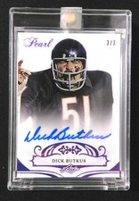 2018 LEAF PEARL  AU- DB1 DICK BUTKUS 2/3 AUTOGRAPH SIGNED FOOTBALL CARD 