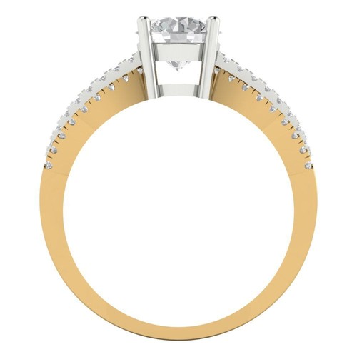 1.30 CT Round Cut halo anniversary Ring Bridal band 14k Yellow/Rose gold - Picture 4 of 11