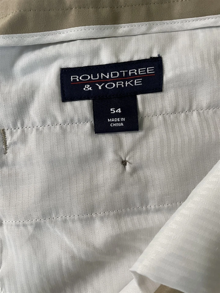 全新 Roundtree & Yorke 54x9 英寸卡其色旅行智能扩展腰带男式短裤 — 第 3/4 张图片