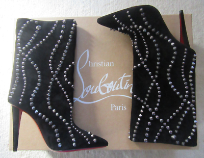 Christian Louboutin ASTRILARGE PIKA Studded Boots Heel Size 36.5