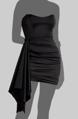 Aqua Womens Black Strapless Drop Mini Dress Size 10 | eBay