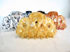 Painted curvy snake like acrylic hair claw clamp clips for thick hair