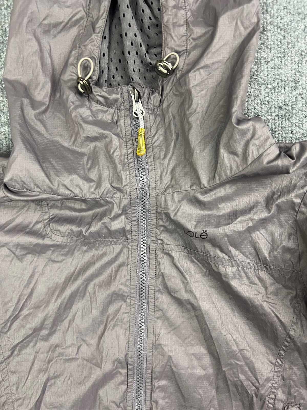 lole windbreaker full zip hooded water repellent jacket