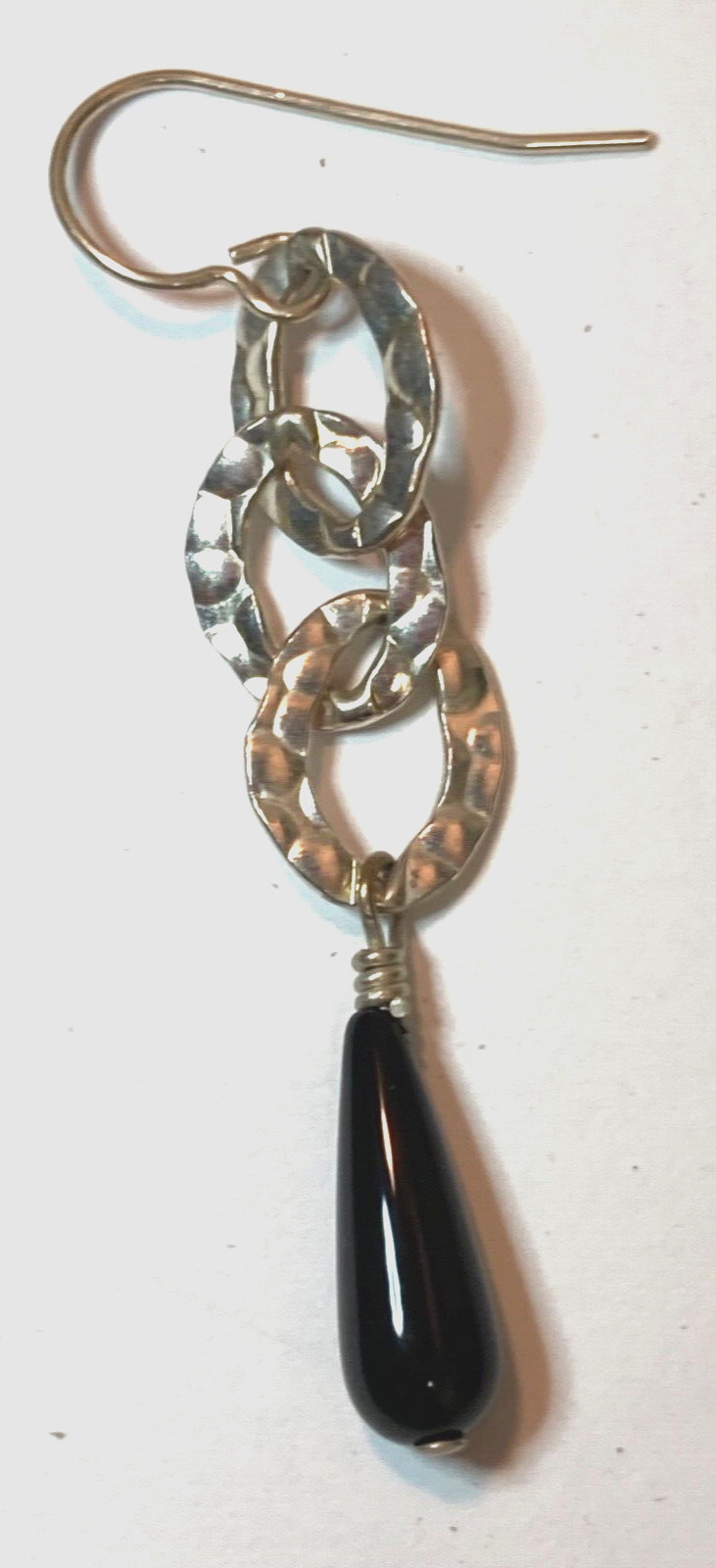 Earrings, Interlocking Hammered Sterling Silver &… - image 3