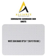 Corrugated Cardboard Skin Sheets- White skin board 18"x24: 150 pc per Box 