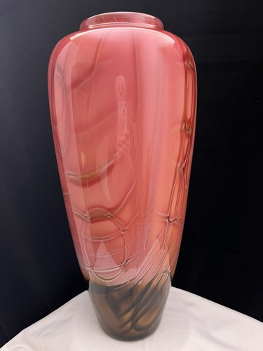 Large 17" Glass Vase FOCI Michael Boyd 2002 Original Hand Blown Studio Art Glass - Picture 3 of 14