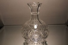 ABP American Brilliant Water Carafe Decanter Mint Vintage Clover Design Hobstar