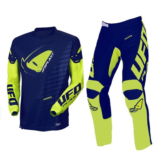 TUTA COMPLETO MAGLIA PANTALONE UFO PLAST 2022 KIMURA BLU GIALLO MOTO CROSS  MX | eBay