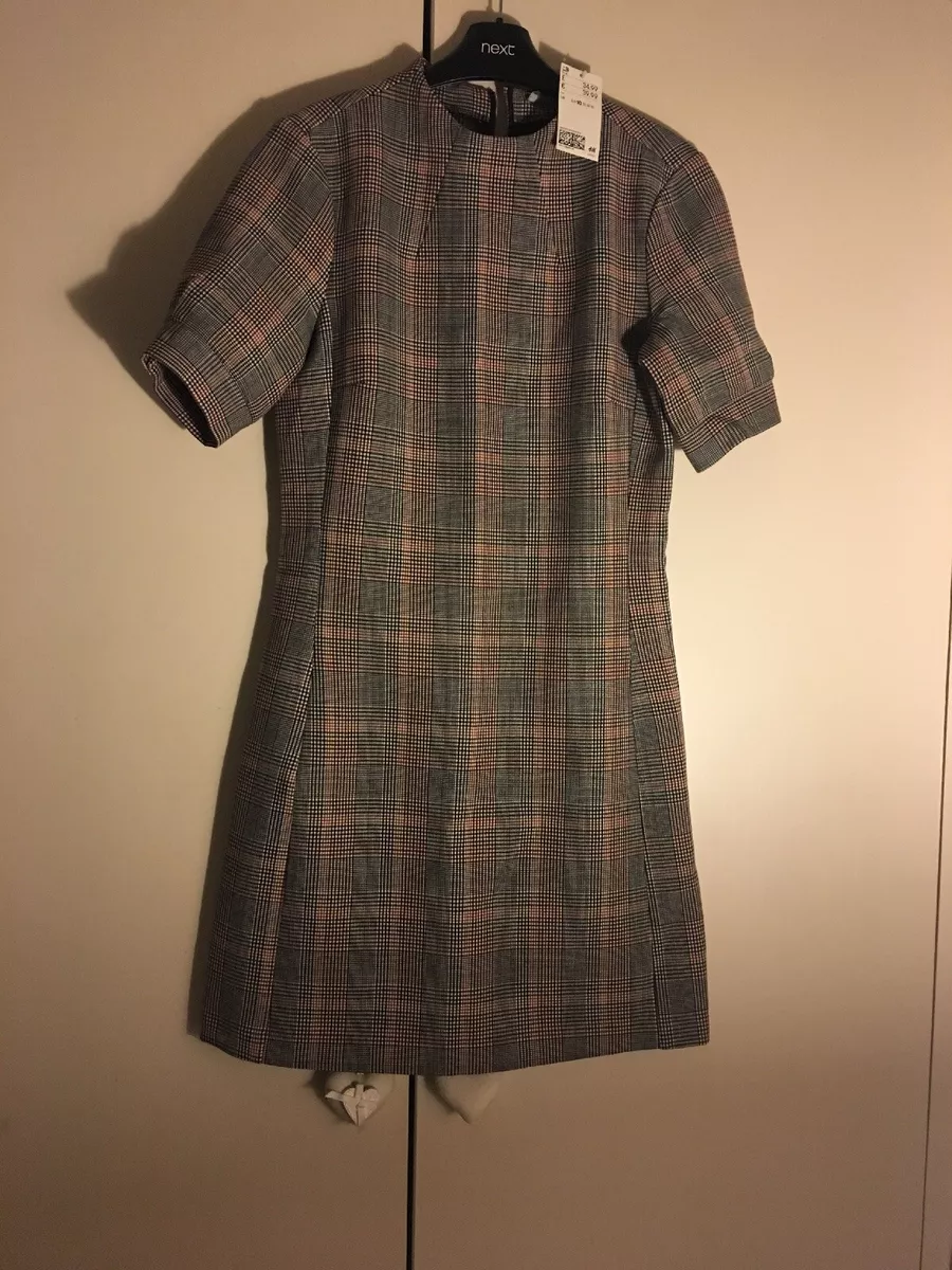 H M Ladies Quality Brown Check Workwear Dress Size 6 eBay
