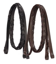 English Bridle Reins - Black or Brown Leather - Laced - 54" by 5/8"