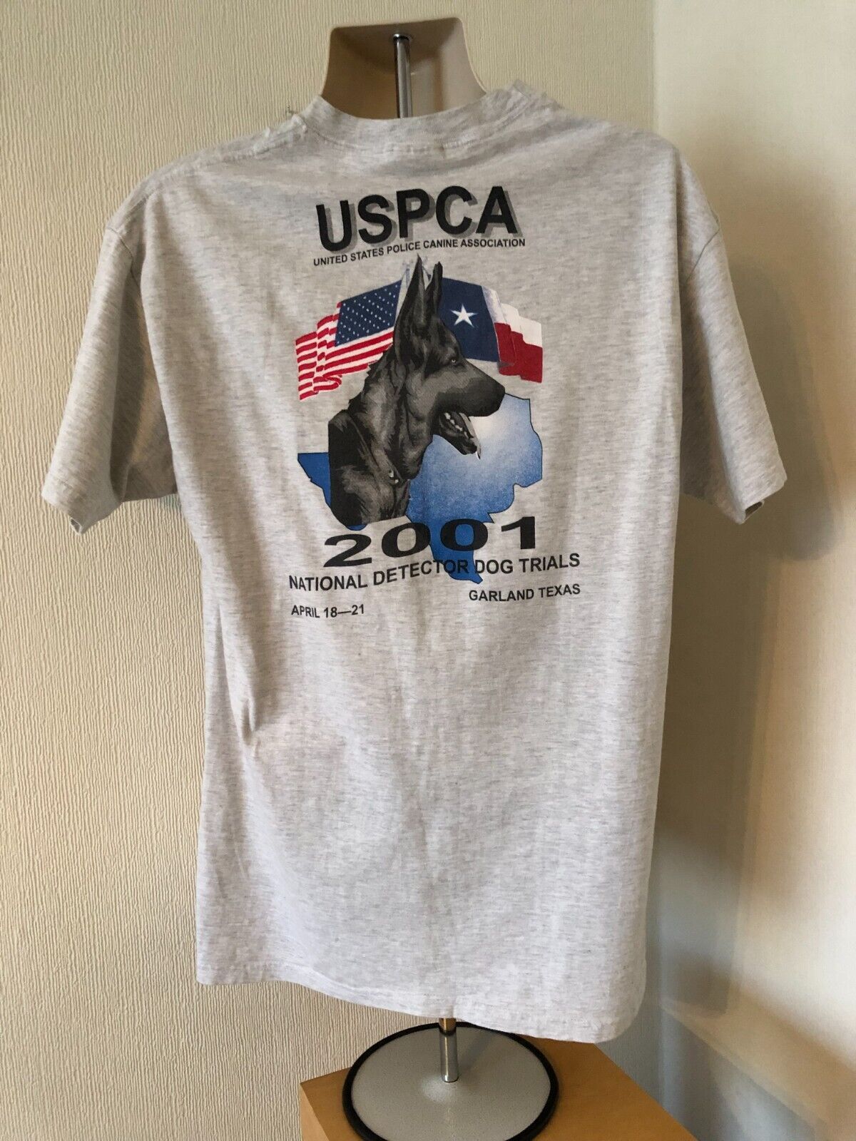 ALTRA Maglietta United States Police K9 Canine Ass Nati'l Detector Dog Trial 2001 grigia L