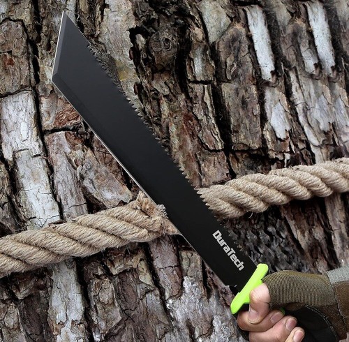 DURATECH 13" Machete Steel Blade Non-Slip Rubber Handle Survival Machete Sheath - Picture 4 of 10