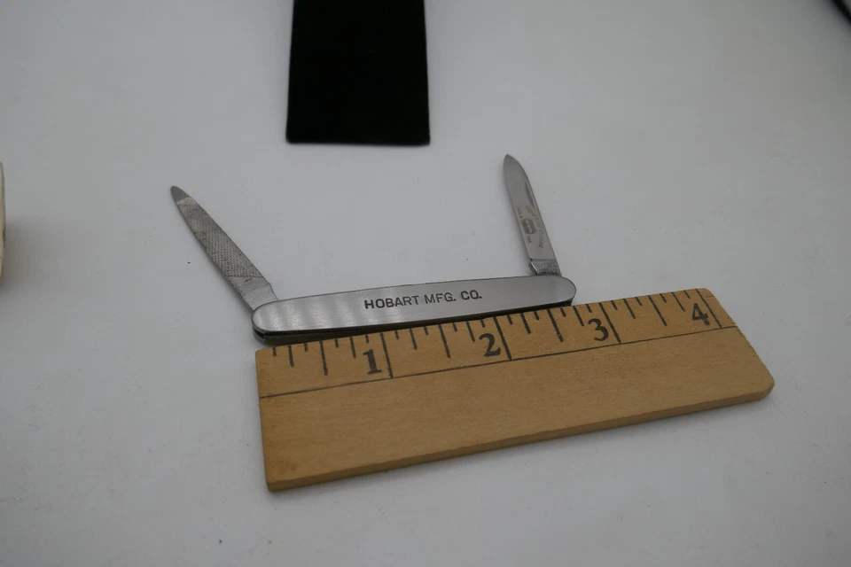 NAVAJA DE BOLSILLO DE ACERO INOXIDABLE VINTAGE Hobart Mfg Co SCHRADE WALDEN hoja de afeitar Foto 4 de 4