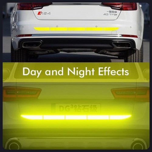 35.2"White Trunk Reflective Stripe Sticker High-Intensity Night Visibility Decal - Picture 4 of 11