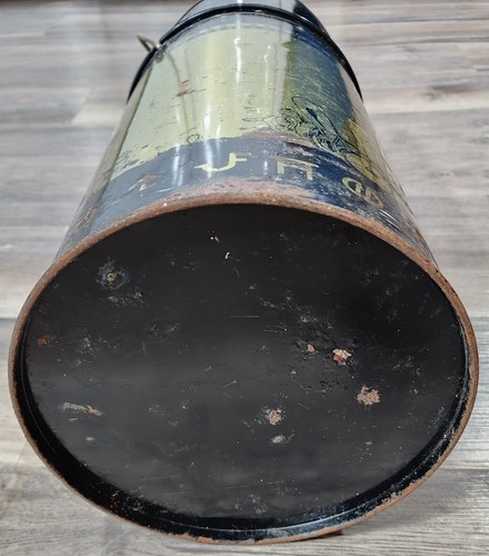 Vintage Androck Charcoal Coal Scuttle Bucket Pail Wagon Western Gold Black 1963 - Picture 13 of 16