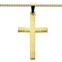 Kinder Erst- Kommunion Kreuz AnhäNger Echt Gold 333 Mit Kette Silber Vergoldet
