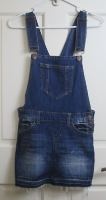 Dollhouse Overall Jean Skirt Juniors Size 3 Frayed Stretch