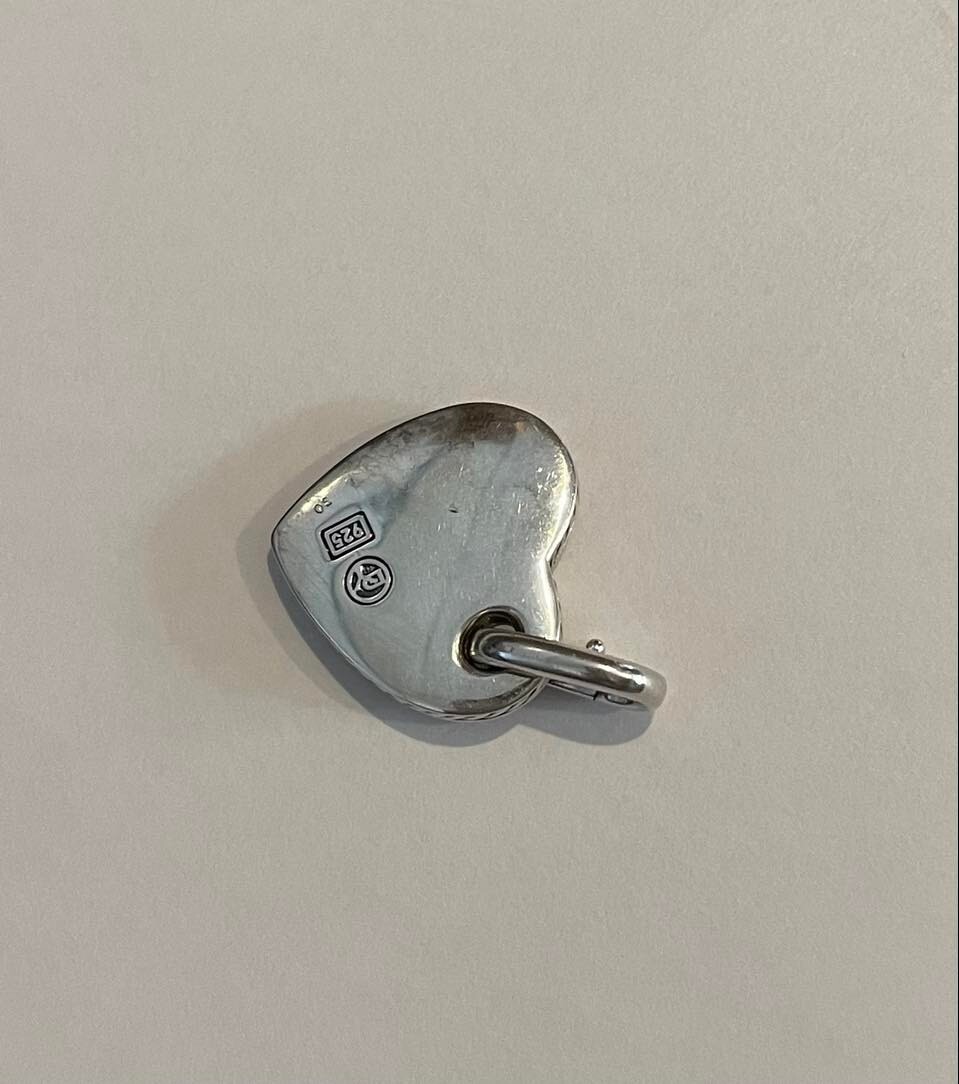 DAVID YURMAN 925 Sterling Silver Pave Diamonds Cable Heart Pendant Necklace