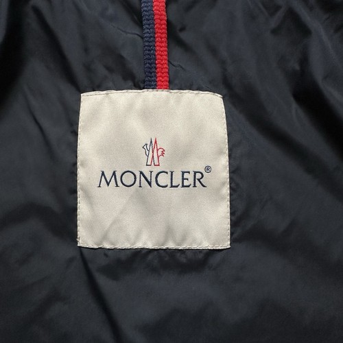 Moncler Blue White Striped Breton Giubbotto Hooded Jacket, Size:0 - Picture 11 of 14