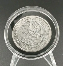 2017 Queen's Beasts Red Dragon of Wales 2 oz .9999 Silver in capsule