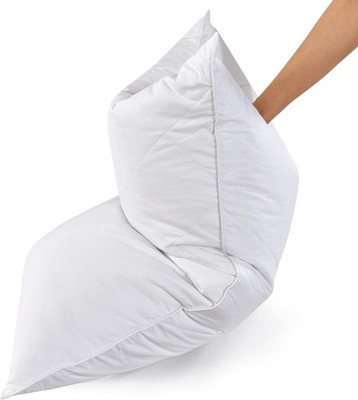 Elegant King Size Pillows - Breathable Goose Feather & Cotton Support, Set of 2