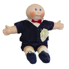 1980s Cabbage Patch  Kid Bald Boy w Blue Eyes Applause Xavier Roberts 16" Tall