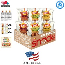 Lay's Kettle Cooked Potato Chips, Variety Pack, 0.85 Ounce Pack of 40