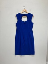 Roman Dress Womens 16 Royal Blue Sleeveless Fitted Knee Length Keyhole Back