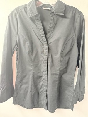 Womens Rider Button Down Collared Gray Shirt