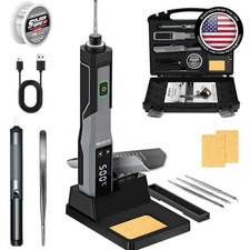 14-in-1 Cordless Soldering Iron Kit with 5s Heating  LED Display 392-932  
