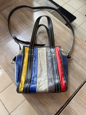 Balenciaga Bazar Multicolor Leather Shoulder Bag Small Made In