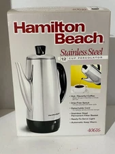Hamilton Beach 12 Cup Coffee Percolator Stainless Steel 40616