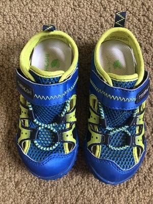 Tsukihoshi Kids Boys Shoes Size 8 Toddler Blue Green Washable Sneakers NWOT New