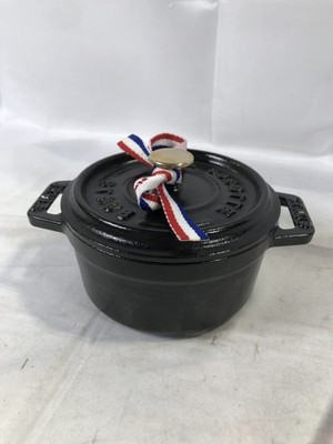 Staub Cast Iron 0.25-qt Mini Round Cocotte - Matte Black, Made in France