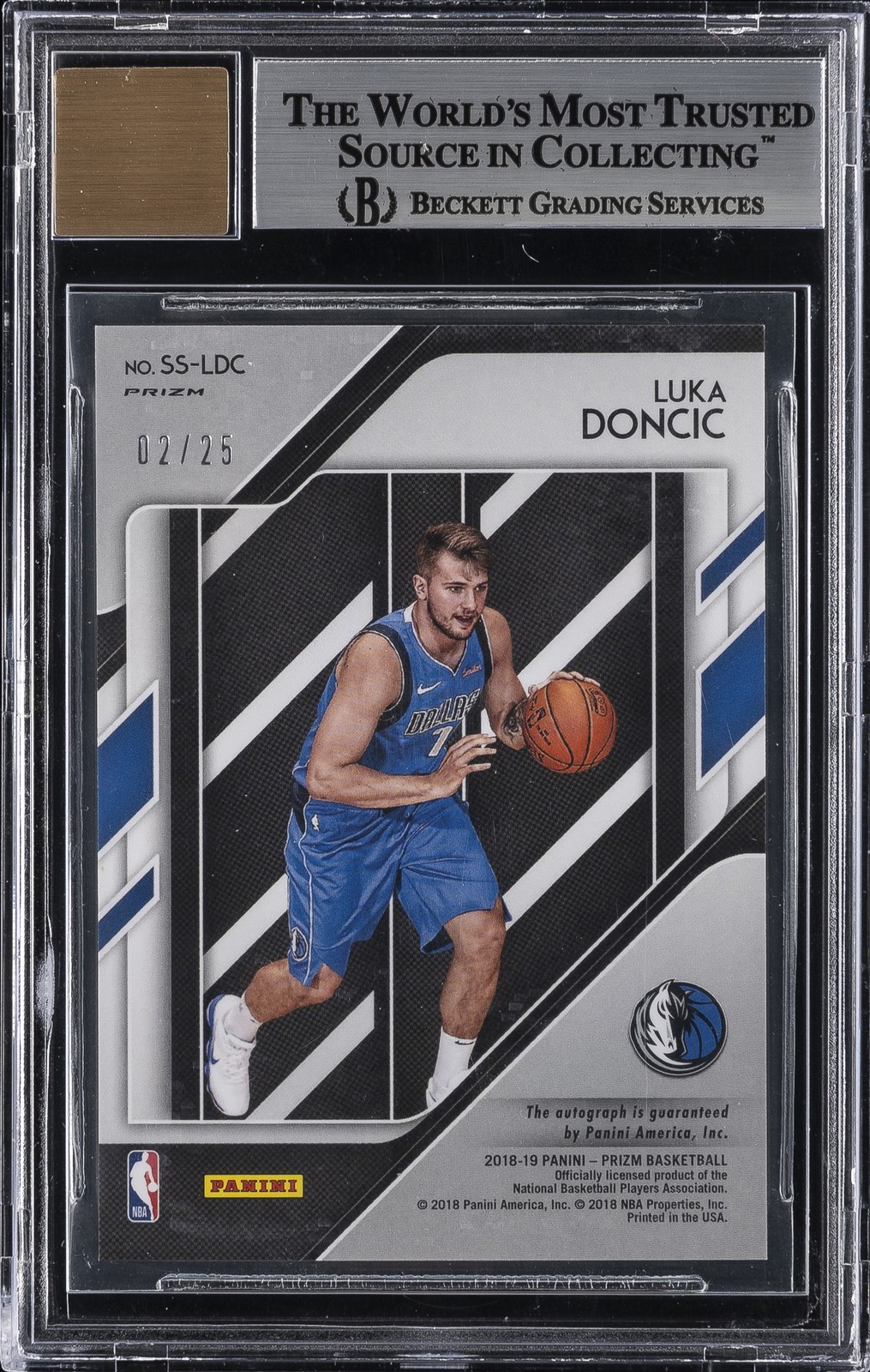 2018-19 PANINI PRIZM SENSATIONAL MOJO PRIZM LUKA DONCIC RC /25 BGS 8.5 AUTO 10 view 2