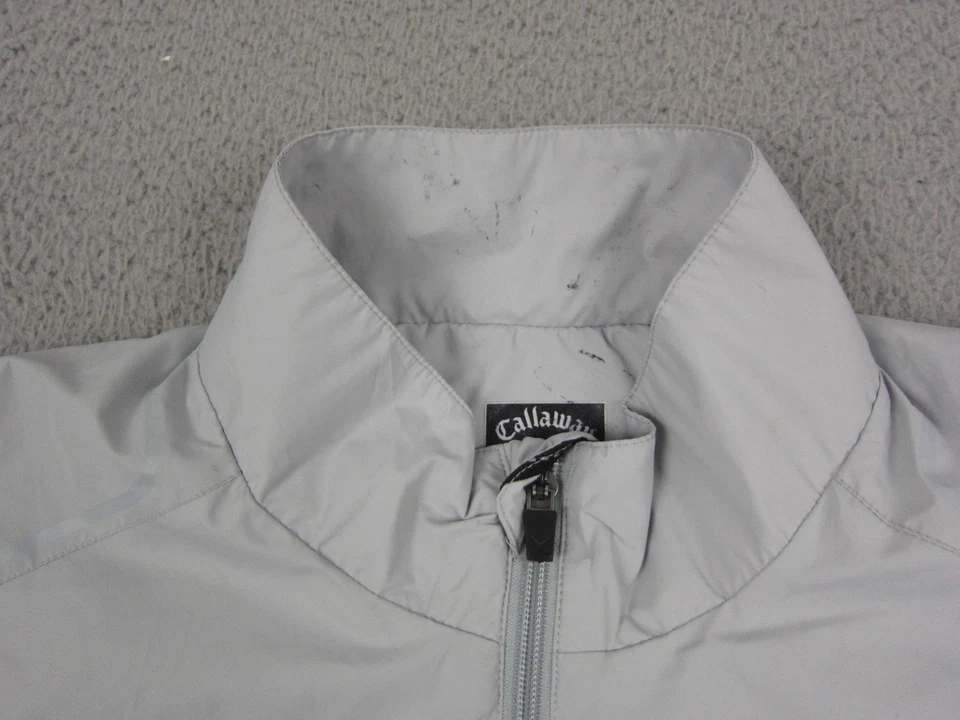Chaqueta cortavientos Callaway para hombre grande gris golf cremallera completa rendimiento atlético Foto 4 de 4