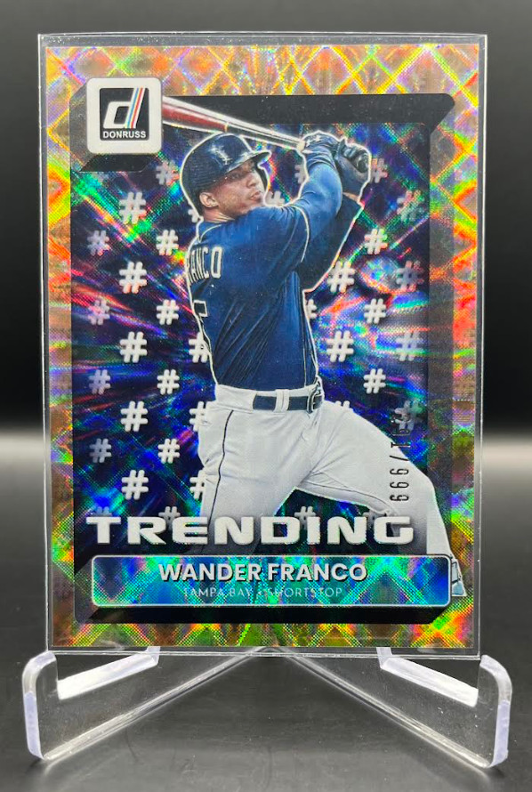 Wander Franco #T-7 Baseball Cards 2022 Panini Donruss Trending trading card — raw and PSA graded price guide