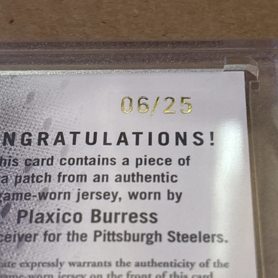 RARE 2002 Fleer Showcase Patch Game XL Plaxico Burress Patch 6/25 Steelers Retro - Image 4 of 4