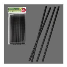 25 PAILLES CARTON BIO UNI 19CMX6MM NOIR