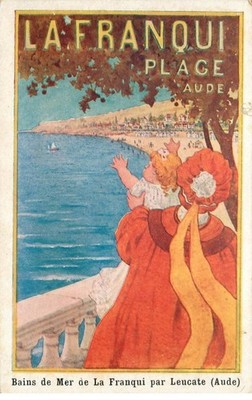 AUDE LA FRANQUI Plage (Werbekarte) Bains de mer von Leucate