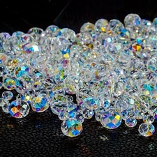 New Lots Wholesale Rondelle Faceted Crystal Glass Loose Spacer Beads 4mm 6mm 8mm