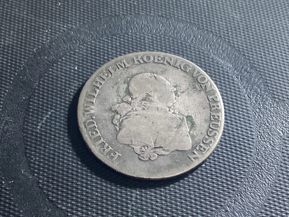 1789 GERMANY PRUSSIA 1/3 THALER SILVER COIN 0.666 WILHELM II  KM 344 # 751 - Image 2 of 2