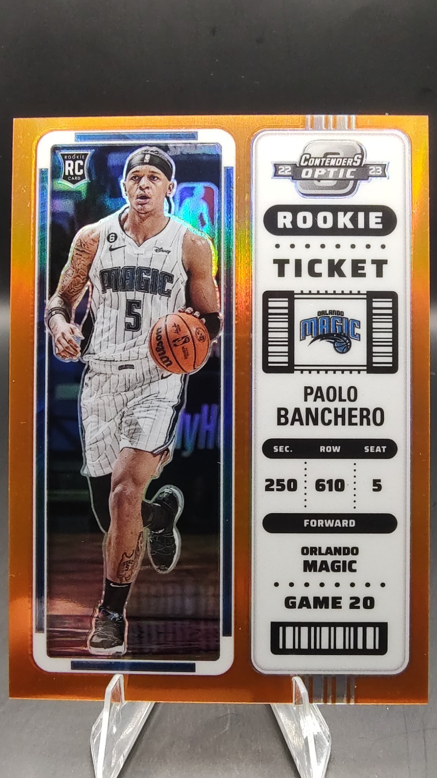 2022-23 Panini Contenders Optic Rookies Paolo Banchero #18 Orange /49