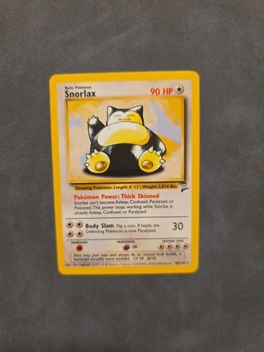 Pokémon TCG Snorlax Card 30/130 Base Set 2 Vintage Non-Holo Rare