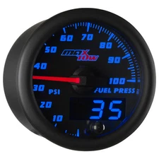 52mm Black & Blue MaxTow Double Vision 100 PSI Fuel Pressure Gauge