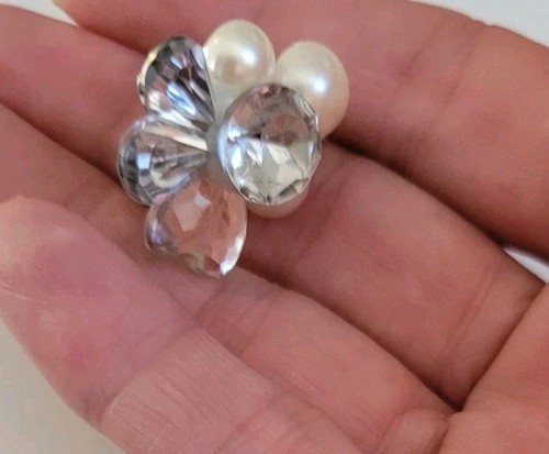 Orecchini Vintage Aggiunte By Chicos Perle E Strass - Foto 10 di 10