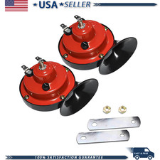 2pcs 300db Super Loud Train Horns 12v Dual-tone Waterproof Electric Scolor Red 2pcs 300db Super Loud Train Horns 12v Dual-tone Waterproof Electric Scolor Red