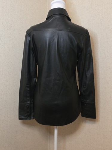 ZARA Black Collared Button-Up Mid-Length Jacket Womens Size S - Picture 2 of 7